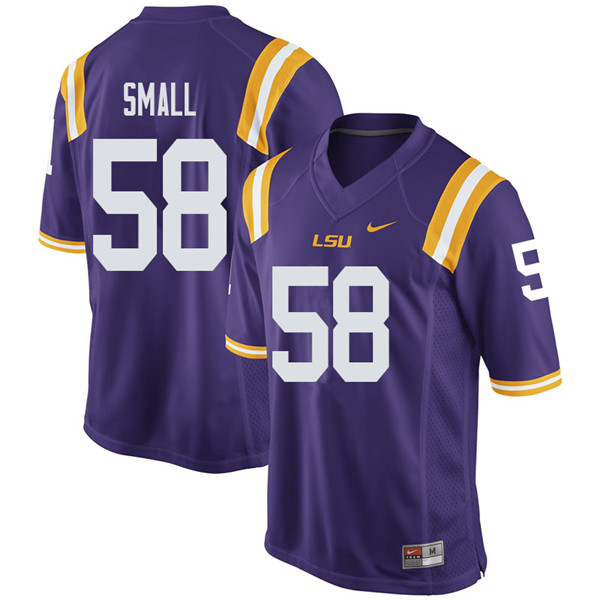 Men #58 Jared Small LSU Tigers College Football Jerseys Sale-Purple